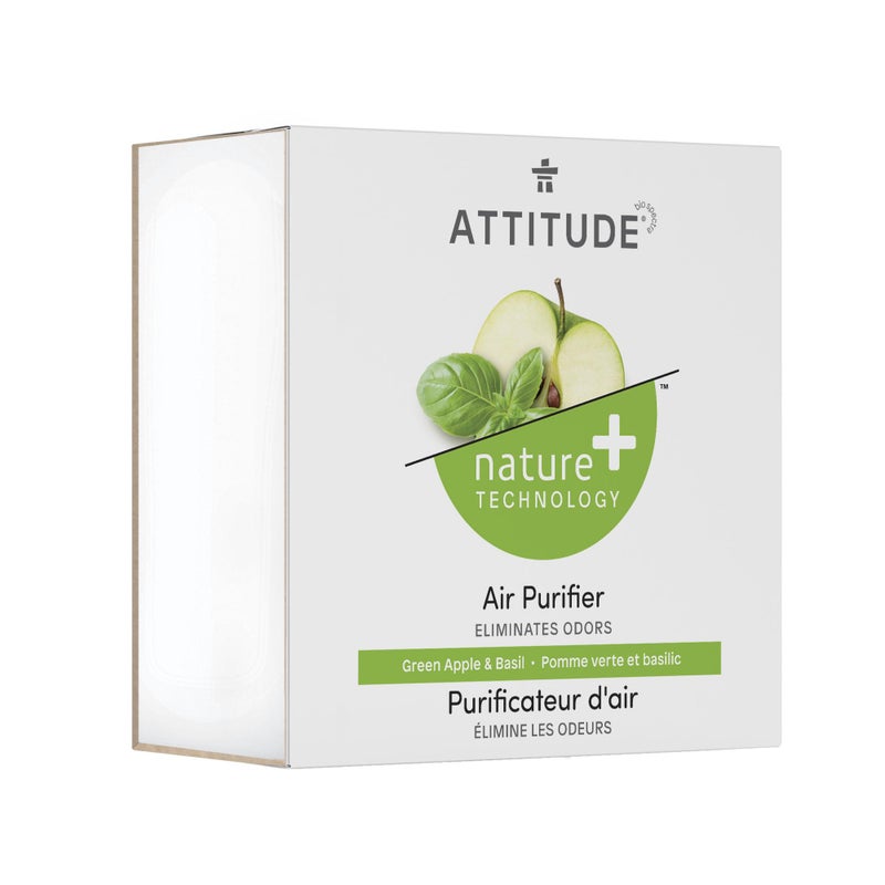 ATTITUDE Odor Eliminator with Activated Carbon, Plant-Based Air Purifier, Vegan, Green Apple and Basil, 8 Ounces - Image 1
